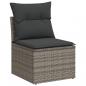 Preview: 5-tlg. Garten-Sofagarnitur mit Kissen Schwarz Poly Rattan