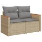 Preview: 5-tlg. Garten-Sofagarnitur mit Kissen Beige Poly Rattan