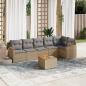 Preview: ARDEBO.de - 7-tlg. Garten-Sofagarnitur mit Kissen Beige Poly Rattan