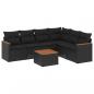 Preview: 7-tlg. Garten-Sofagarnitur mit Kissen Schwarz Poly Rattan