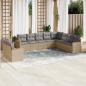 Preview: ARDEBO.de - 10-tlg. Garten-Sofagarnitur mit Kissen Beige Poly Rattan