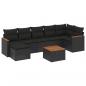 Preview: 8-tlg. Garten-Sofagarnitur mit Kissen Schwarz Poly Rattan