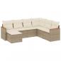 Preview: 7-tlg. Garten-Sofagarnitur mit Kissen Beige Poly Rattan