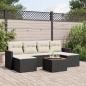 Preview: ARDEBO.de - 7-tlg. Garten-Sofagarnitur mit Kissen Schwarz Poly Rattan