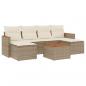 Preview: 7-tlg. Garten-Sofagarnitur mit Kissen Beige Poly Rattan