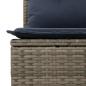 Preview: 3-tlg. Garten-Sofagarnitur mit Kissen Grau Poly Rattan