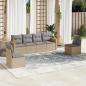 Preview: ARDEBO.de - 6-tlg. Garten-Sofagarnitur mit Kissen Beige Poly Rattan