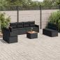 Preview: ARDEBO.de - 9-tlg. Garten-Sofagarnitur mit Kissen Schwarz Poly Rattan