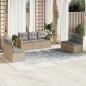 Preview: ARDEBO.de - 7-tlg. Garten-Sofagarnitur mit Kissen Beige Poly Rattan