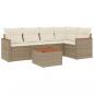 Preview: 6-tlg. Garten-Sofagarnitur mit Kissen Beige Poly Rattan