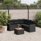 Preview: ARDEBO.de - 6-tlg. Garten-Sofagarnitur mit Kissen Schwarz Poly Rattan