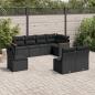 Preview: ARDEBO.de - 8-tlg. Garten-Sofagarnitur mit Kissen Schwarz Poly Rattan