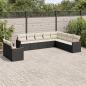 Preview: ARDEBO.de - 10-tlg. Garten-Sofagarnitur mit Kissen Schwarz Poly Rattan