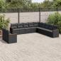 Preview: ARDEBO.de - 11-tlg. Garten-Sofagarnitur mit Kissen Schwarz Poly Rattan