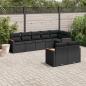 Preview: ARDEBO.de - 8-tlg. Garten-Sofagarnitur mit Kissen Schwarz Poly Rattan