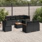 Preview: ARDEBO.de - 9-tlg. Garten-Sofagarnitur mit Kissen Schwarz Poly Rattan