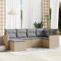 Preview: ARDEBO.de - 6-tlg. Garten-Sofagarnitur mit Kissen Beige Poly Rattan