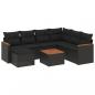 Preview: 8-tlg. Garten-Sofagarnitur mit Kissen Schwarz Poly Rattan