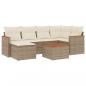 Preview: 7-tlg. Garten-Sofagarnitur mit Kissen Beige Poly Rattan