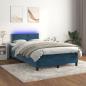 Preview: ARDEBO.de - Boxspringbett mit Matratze & LED Dunkelblau 120x200 cm Samt