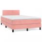 Preview: ARDEBO.de - Boxspringbett mit Matratze Rosa 120x200 cm Samt