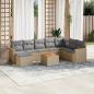 Preview: ARDEBO.de - 9-tlg. Garten-Sofagarnitur mit Kissen Beige Poly Rattan