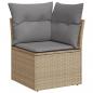 Preview: 9-tlg. Garten-Sofagarnitur mit Kissen Beige Poly Rattan