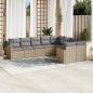 Preview: ARDEBO.de - 9-tlg. Garten-Sofagarnitur mit Kissen Beige Poly Rattan