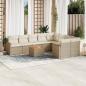 Preview: ARDEBO.de - 10-tlg. Garten-Sofagarnitur mit Kissen Beige Poly Rattan