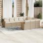 Preview: ARDEBO.de - 10-tlg. Garten-Sofagarnitur mit Kissen Beige Poly Rattan