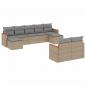 Preview: 9-tlg. Garten-Sofagarnitur mit Kissen Beige Poly Rattan