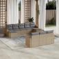 Preview: ARDEBO.de - 10-tlg. Garten-Sofagarnitur mit Kissen Beige Poly Rattan