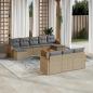 Preview: ARDEBO.de - 11-tlg. Garten-Sofagarnitur mit Kissen Beige Poly Rattan