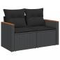 Preview: 13-tlg. Garten-Sofagarnitur mit Kissen Schwarz Poly Rattan