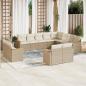 Preview: ARDEBO.de - 12-tlg. Garten-Sofagarnitur mit Kissen Beige Poly Rattan