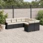 Preview: ARDEBO.de - 8-tlg. Garten-Sofagarnitur mit Kissen Schwarz Poly Rattan