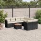 Preview: ARDEBO.de - 9-tlg. Garten-Sofagarnitur mit Kissen Schwarz Poly Rattan