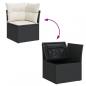 Preview: 6-tlg. Garten-Sofagarnitur mit Kissen Schwarz Poly Rattan