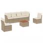 Preview: 7-tlg. Garten-Sofagarnitur mit Kissen Beige Poly Rattan