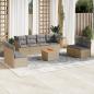 Preview: ARDEBO.de - 9-tlg. Garten-Sofagarnitur mit Kissen Beige Poly Rattan