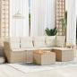 Preview: 6-tlg. Garten-Sofagarnitur mit Kissen Beige Poly Rattan