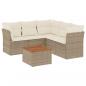 Preview: 6-tlg. Garten-Sofagarnitur mit Kissen Beige Poly Rattan