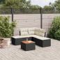 Preview: ARDEBO.de - 6-tlg. Garten-Sofagarnitur mit Kissen Schwarz Poly Rattan