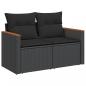 Preview: 9-tlg. Garten-Sofagarnitur mit Kissen Schwarz Poly Rattan