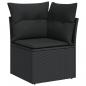 Preview: 9-tlg. Garten-Sofagarnitur mit Kissen Schwarz Poly Rattan