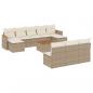 Preview: 11-tlg. Garten-Sofagarnitur mit Kissen Beige Poly Rattan