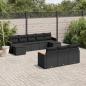 Preview: ARDEBO.de - 10-tlg. Garten-Sofagarnitur mit Kissen Schwarz Poly Rattan