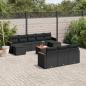 Preview: ARDEBO.de - 11-tlg. Garten-Sofagarnitur mit Kissen Schwarz Poly Rattan