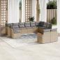 Preview: ARDEBO.de - 12-tlg. Garten-Sofagarnitur mit Kissen Beige Poly Rattan