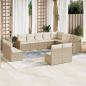 Preview: ARDEBO.de - 12-tlg. Garten-Sofagarnitur mit Kissen Beige Poly Rattan